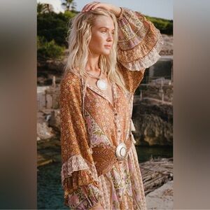 Spell Sienna Boho Floral Maxi Duster Gown NWT